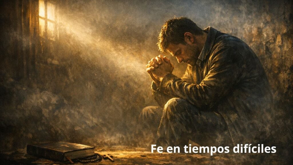 Reflexión sobre la fe en tiempos difíciles con una vela encendida