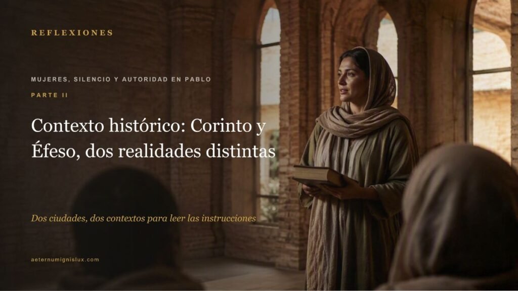 Contexto histórico de Corinto y Éfeso en la serie Mujeres, silencio y autoridad en Pablo